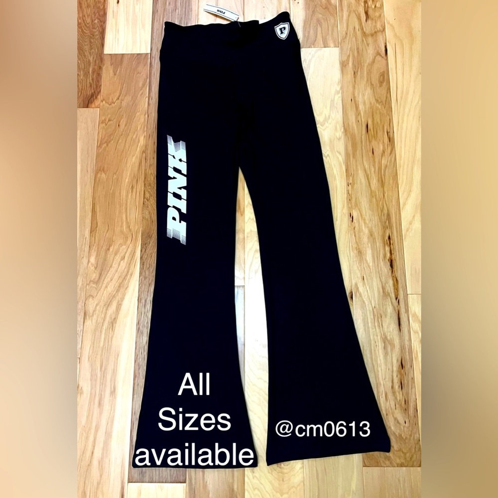 VS PINK RACING ULTIMATE FLARE LEGGINGS IN BLACK